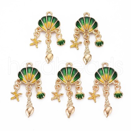 Alloy Enamel Pendants ENAM-S126-118A-NR-1