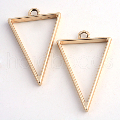 Rack Plating Alloy Triangle Open Back Bezel Pendants X-PALLOY-S047-09C-FF-1