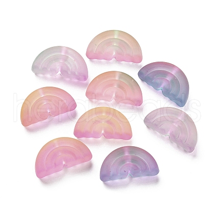 Rubberized Style Luminous Transparent Acrylic Beads LACR-Q002-04-1