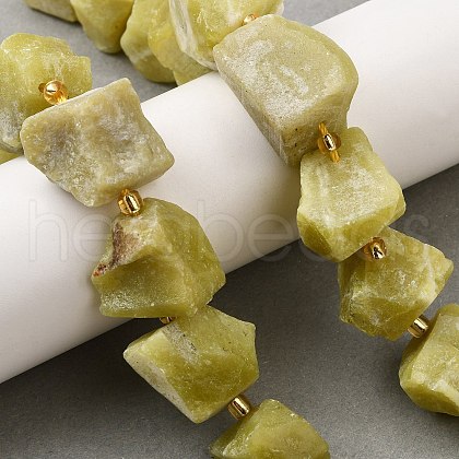 Raw Rough Natural Lemon Jade Beads Strands G-Z087-B23-1