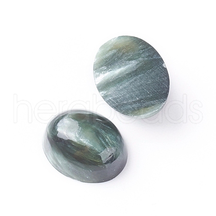 Natural Seraphinite Cabochons G-E557-04B-1