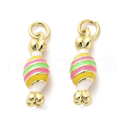 Brass Enamel Pendants KK-M324-12G-1