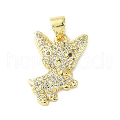 Brass Micro Pave Cubic Zirconia Pendants ZIRC-F138-03G-1