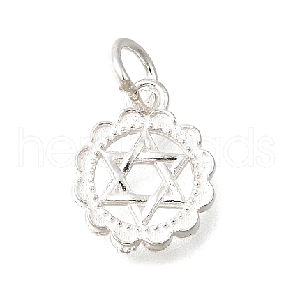 925 Sterling Silver Flower Star of David Charms STER-F059-02S-1