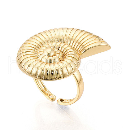 Brass Adjustable Open Cuff Rings for Women RJEW-N051-01A-G-1