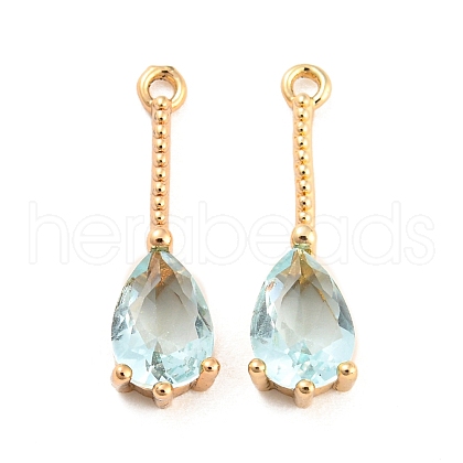 Brass with Cubic Zirconia Pendants KK-Z035-01E-1