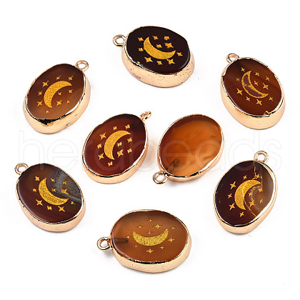 Natural Agate Pendants G-N326-157C-1