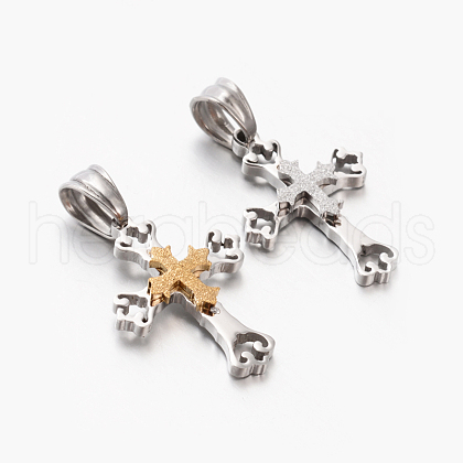 New Gift Men's 201 Stainless Steel Cross Pendants STAS-F010-67-1