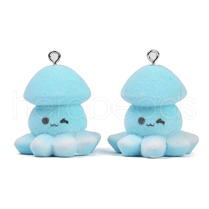 Flocky Resin Pendants FIND-A052-04C-1