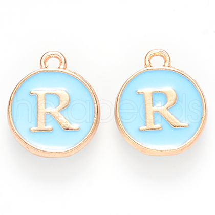 Golden Plated Alloy Enamel Charms ENAM-S118-04R-1
