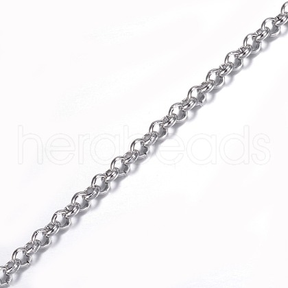 Tarnish Resistant 304 Stainless Steel Rolo Chains CHS-P002-06P-1MM-1
