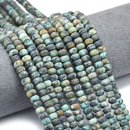 Natural African Turquoise(Jasper) Beads Strands G-P575-A20-6x4mm-1