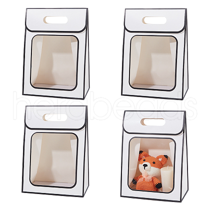 Folding Paper Gift Bags with Window ABAG-WH0045-20A-1
