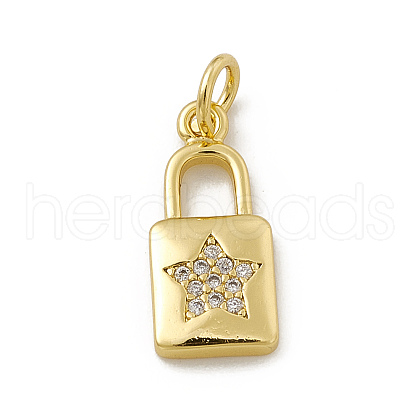 Brass Micro Pave Cubic Zirconia Pendants ZIRC-F132-50G-1