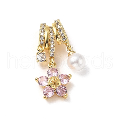 Brass Micro Pave Cubic Zirconia Pendants KK-D383-02G-01-1