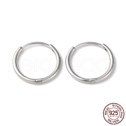 Anti-Tarnish Rhodium Plated 925 Sterling Silver Huggie Hoop Earrings STER-D016-03D-P-1