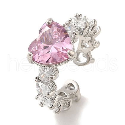 Brass Micro Pave Cubic Zirconia Rings for Women RJEW-E295-05P-03-1