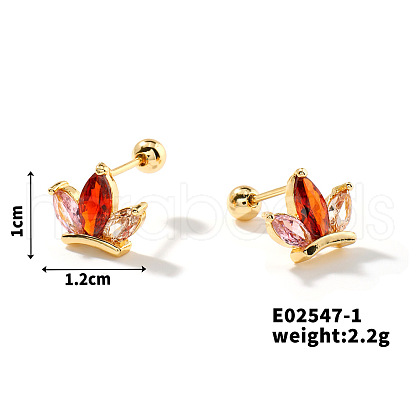 Exquisite Brass Cartilage Earrings with Zirconia IF4519-3-1
