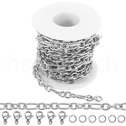 SUNNYCLUE 304 Stainless Steel Figaro Chains Chains FIND-SC0012-50C-P-1