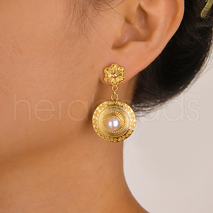 Vintage Zinc Alloy Imitation Pearl Dangle Stud Earrings ZX5900-1