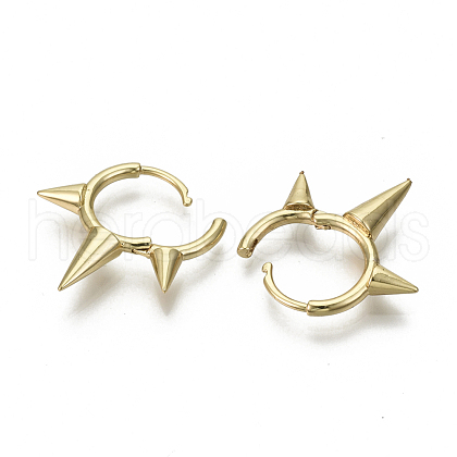 Brass Huggie Hoop Earrings EJEW-S201-212G-NF-1