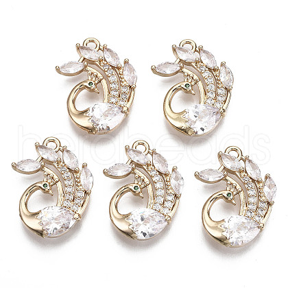 Brass Micro Pave Cubic Zirconia Pendants KK-R111-039-1