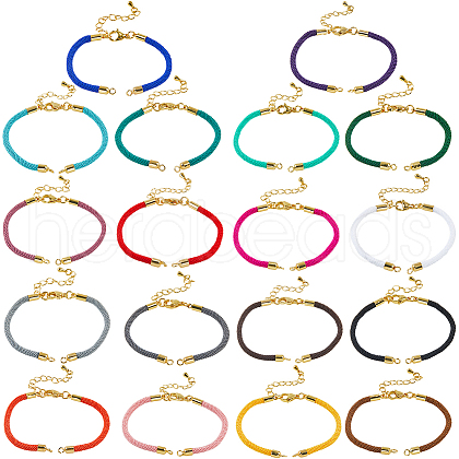 SUNNYCLUE 18Pcs 18 Colors Nylon Cords Bracelet Makings Fit for Connector Charms MAK-SC0001-25-1