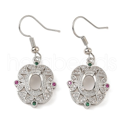 Rack Plating Brass with Cubic Zirconia Earring Hooks KK-Z085-16P-1