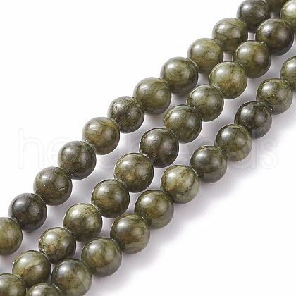 Natural Green Jade Dyed Round Beads Strands JBS053-10MM-41-1