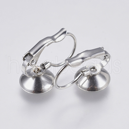 Tarnish Resistant 304 Stainless Steel Leverback Earring Settings STAS-I097-021-8mm-1