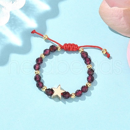 Natural Garnet Rings RJEW-JR00897-01-1