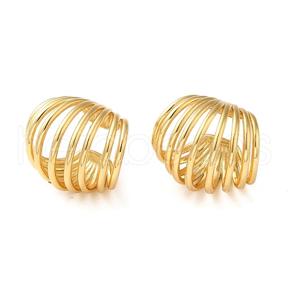 Rack Plating Brass Multi Lines Cuff Earrings EJEW-Z019-28G-1