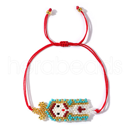 Imported Handwoven Rice Bead Bracelet with Cute Cartoon Girl Pattern FP9542-3-1