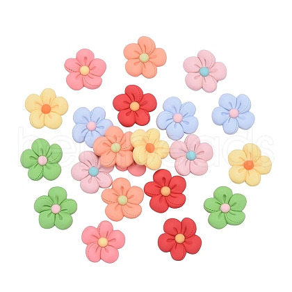 35Pcs 7 Colors Resin Frosted Cabochons CRES-CJ0001-24-1