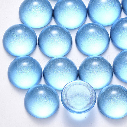 Transparent Spray Painted Glass Cabochons GLAA-S190-013C-D01-1
