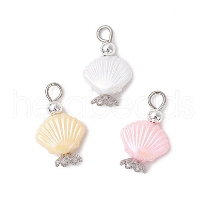 3Pcs ABS Plastic Imitation Pearl Pendants PALLOY-JF04003-1