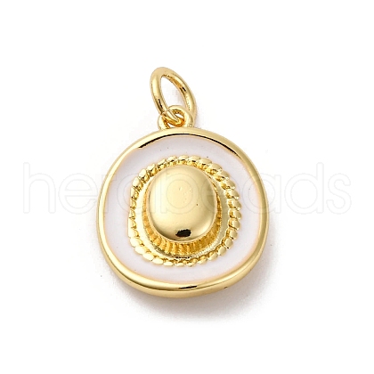 Brass Enamel Pendants KK-Q098-28G-B-1