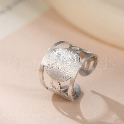 304 Stainless Steel Cuff Open Rings RJEW-S628-11P-1