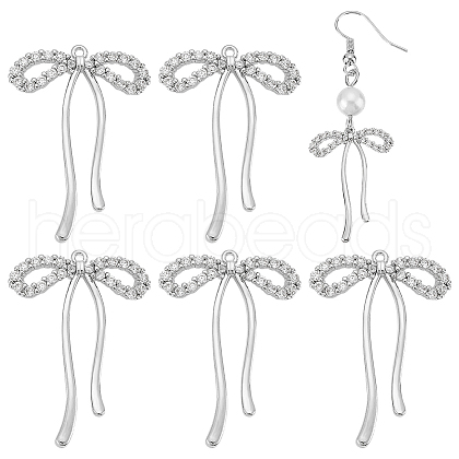 BENECREAT 6Pcs Brass with Rhinestone Pendants KK-BC0014-26P-1