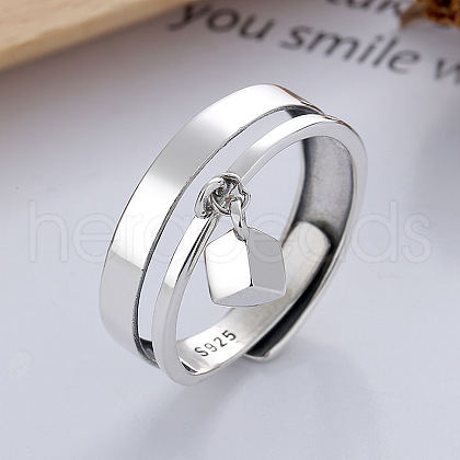Rhodium Plated 925 Sterling Silver Finger Rings FS-WGD078D-01-1