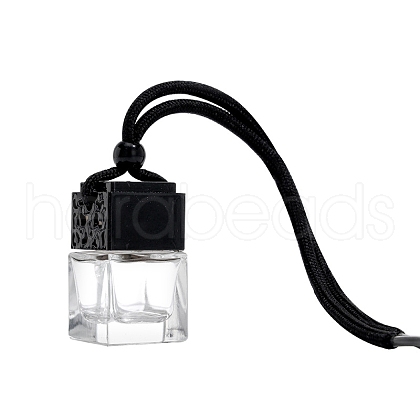 8ML Square Glass Perfume Bottles Air Freshener Diffuser Bottle Hanging Ornaments PW-WG28137-03-1