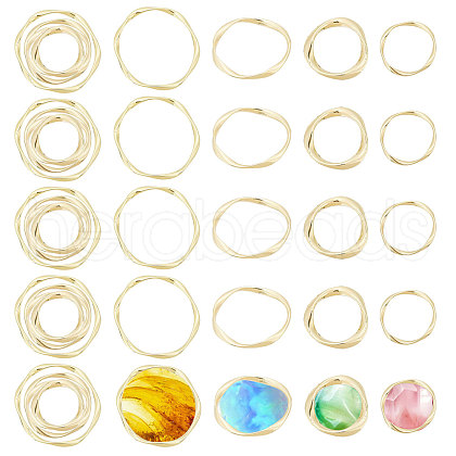 CHGCRAFT 40Pcs 4 Styles Alloy Linking Rings FIND-CA0008-97-1