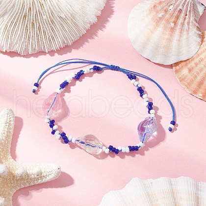 Adjustable Nylon Cord Braided Beads Bracelets BJEW-MZ00169-05-1