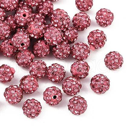 Polymer Clay Rhinestone Beads RB-H284-6MM-Half-209-1