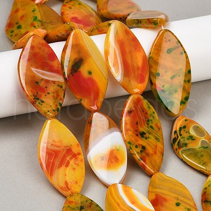 Dyed Natural Agate Beads Strands G-U029-E01-1
