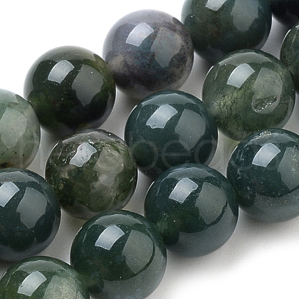 Natural Moss Agate Beads Strands X-G-I199-06-8mm-1