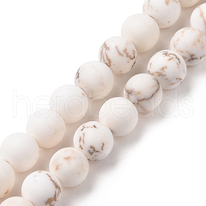 Natural Magnesite Round Bead Strands X-G-L358-4mm-02-1
