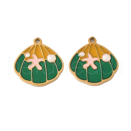 304 Stainless Steel Enamel Charms STAS-Z139-05G-02-1