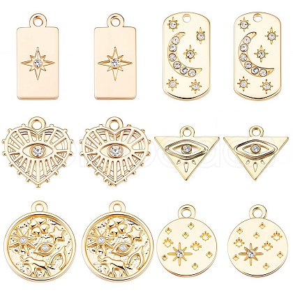 SUNNYCLUE 24Pcs 6 Styles Alloy Pendants FIND-SC0003-82-1