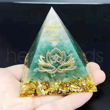 Natural Green Aventurine Orgonite Pyramids PW-WG91989-01-1